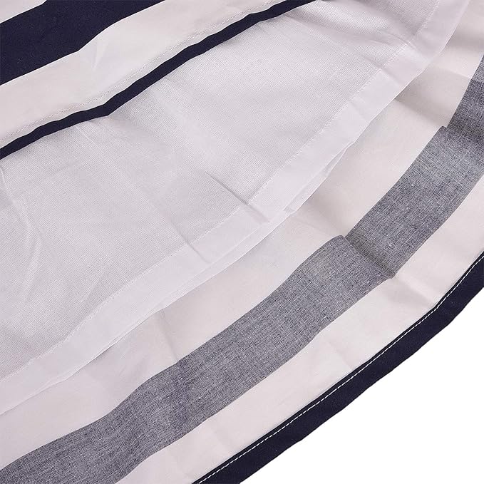 Girls Cotton Sleeveless Striped Party Wear Frock with Bow & Brooch Detail