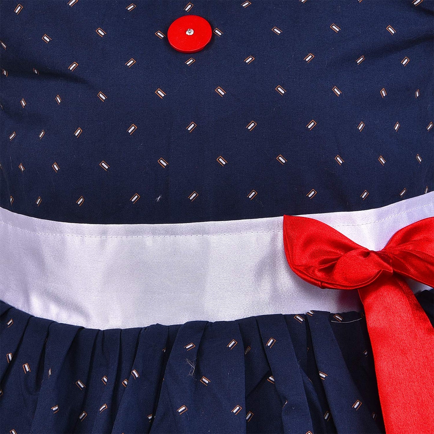 Girls Cotton Printed Party Wear Dress with Bow Belt – Soft, Stylish & Comfortable