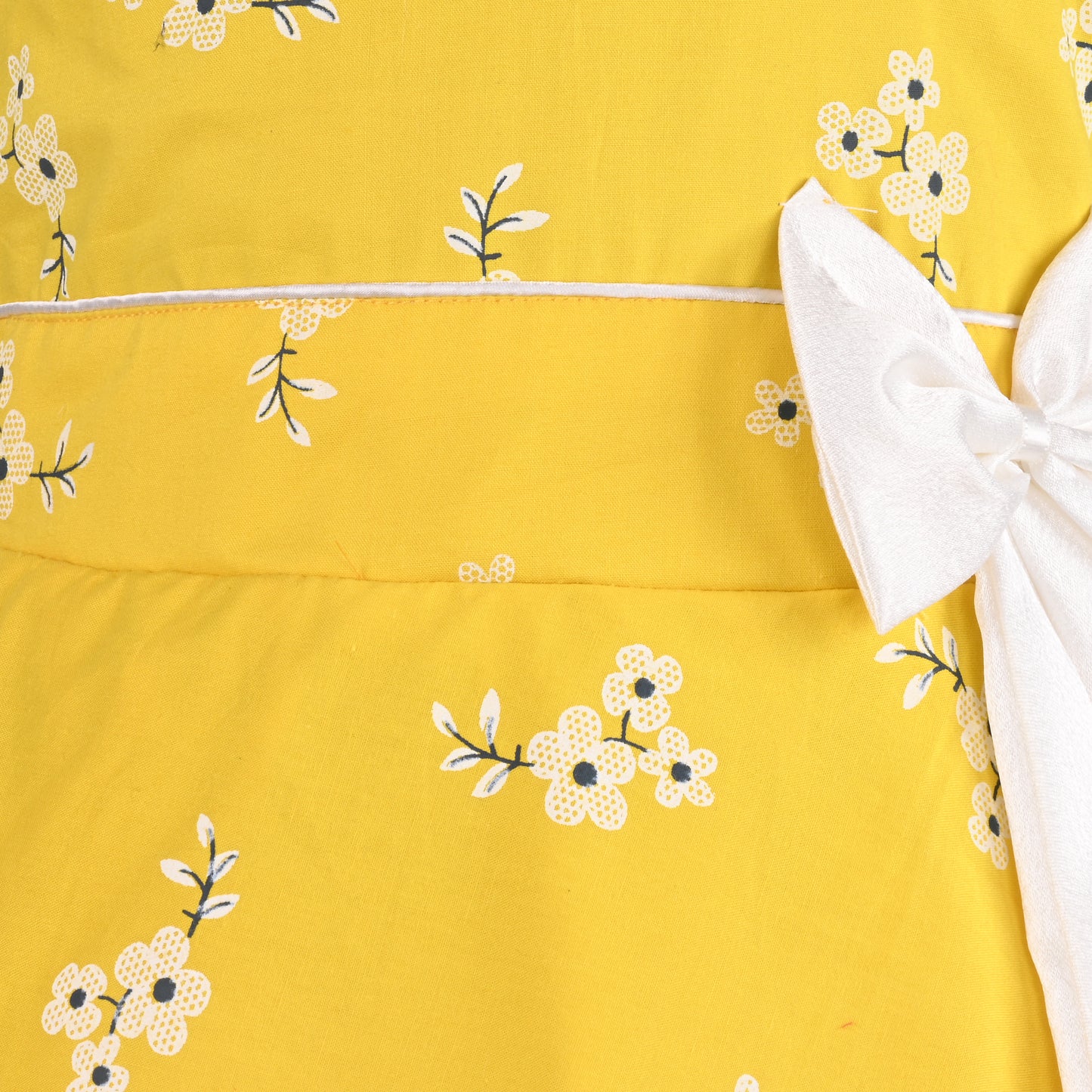 Girls Cotton Floral Print Bow Summer Dress