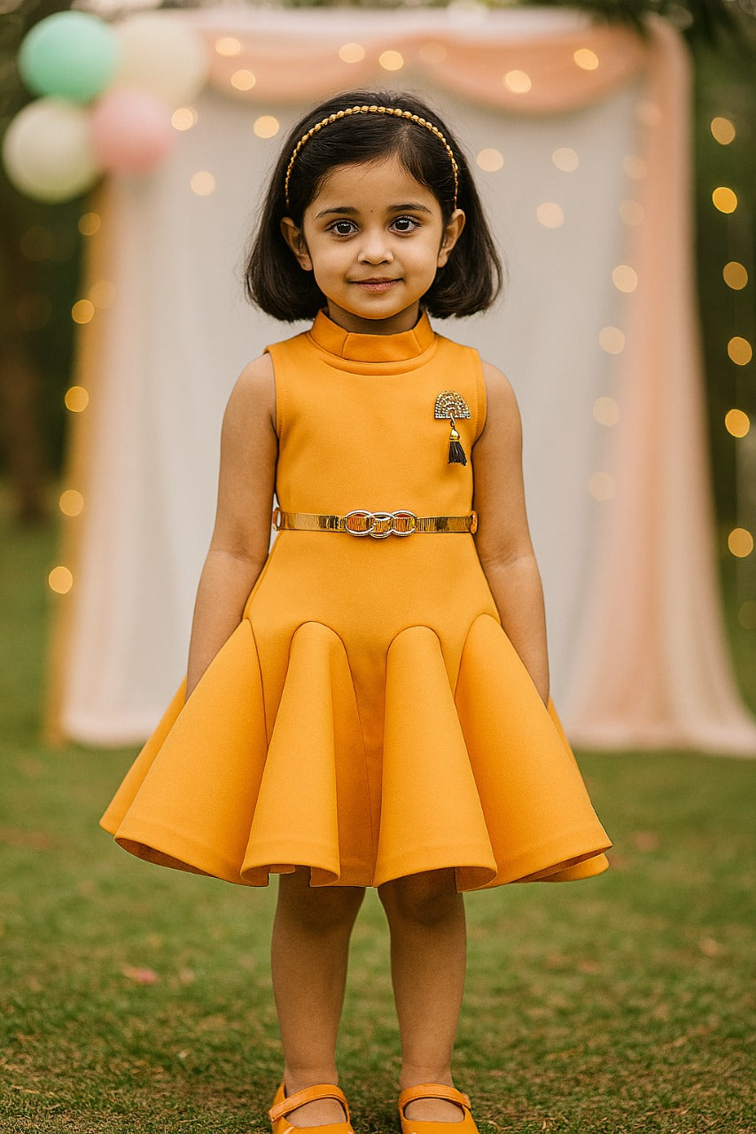 Baby Girls Party Wear Frock Dress fe2438ylw Wish Karo Baby Girls Party Wear Frock Dress fe2438ylw Wish Karo
