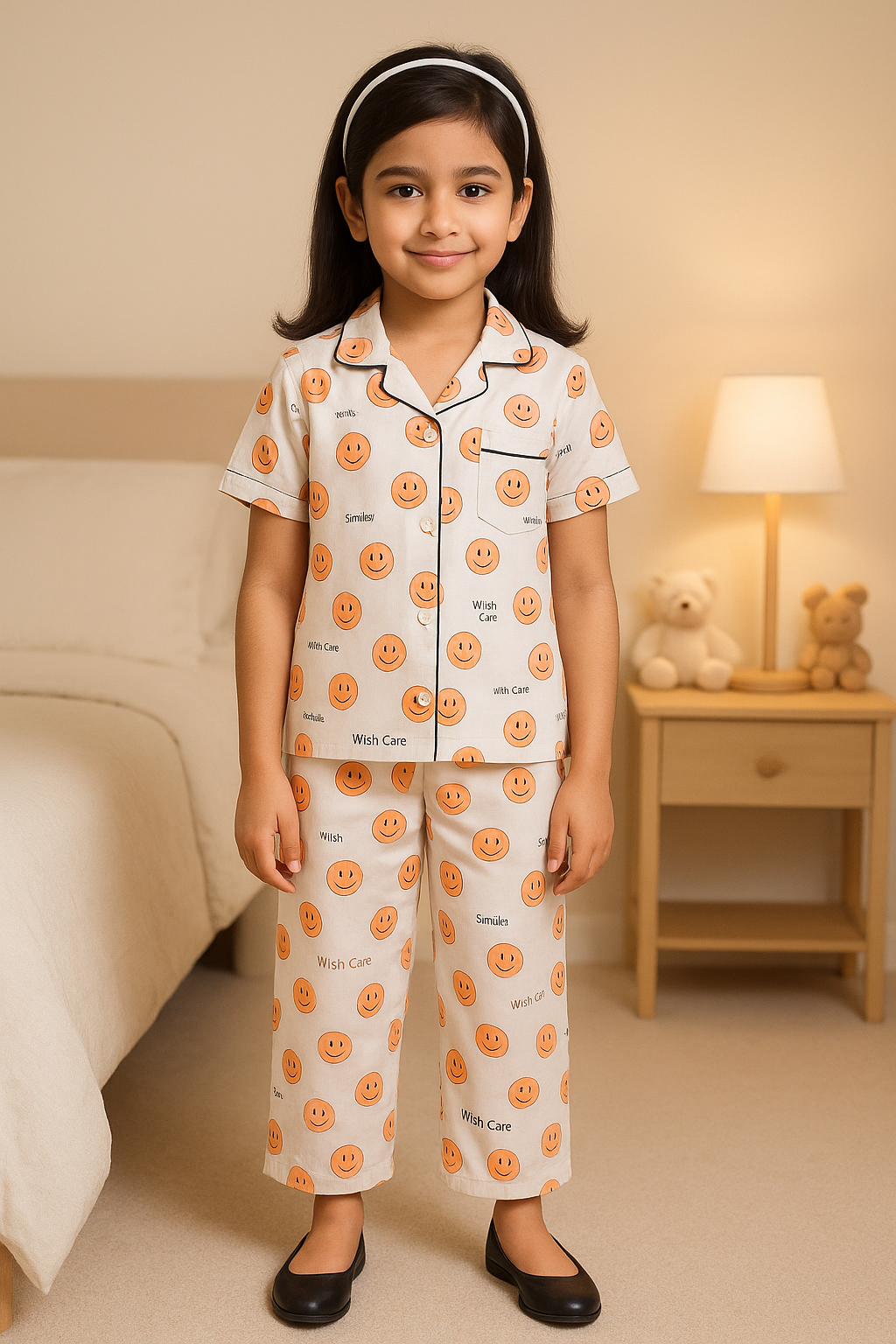 Unisex Printed Top and Bottom Pyjamas Night Dress
