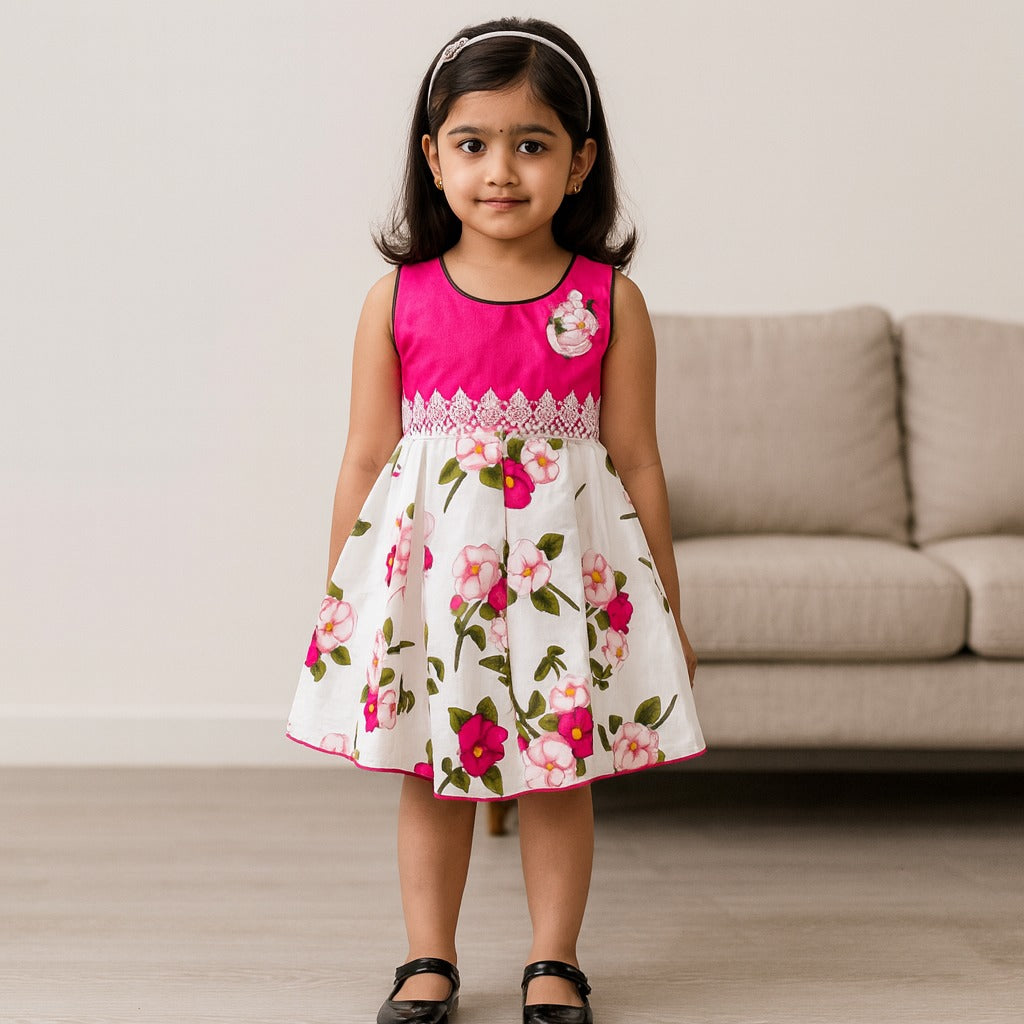 Wish Karo Baby Girls Frock Cotton Dress-(ctn282rd)