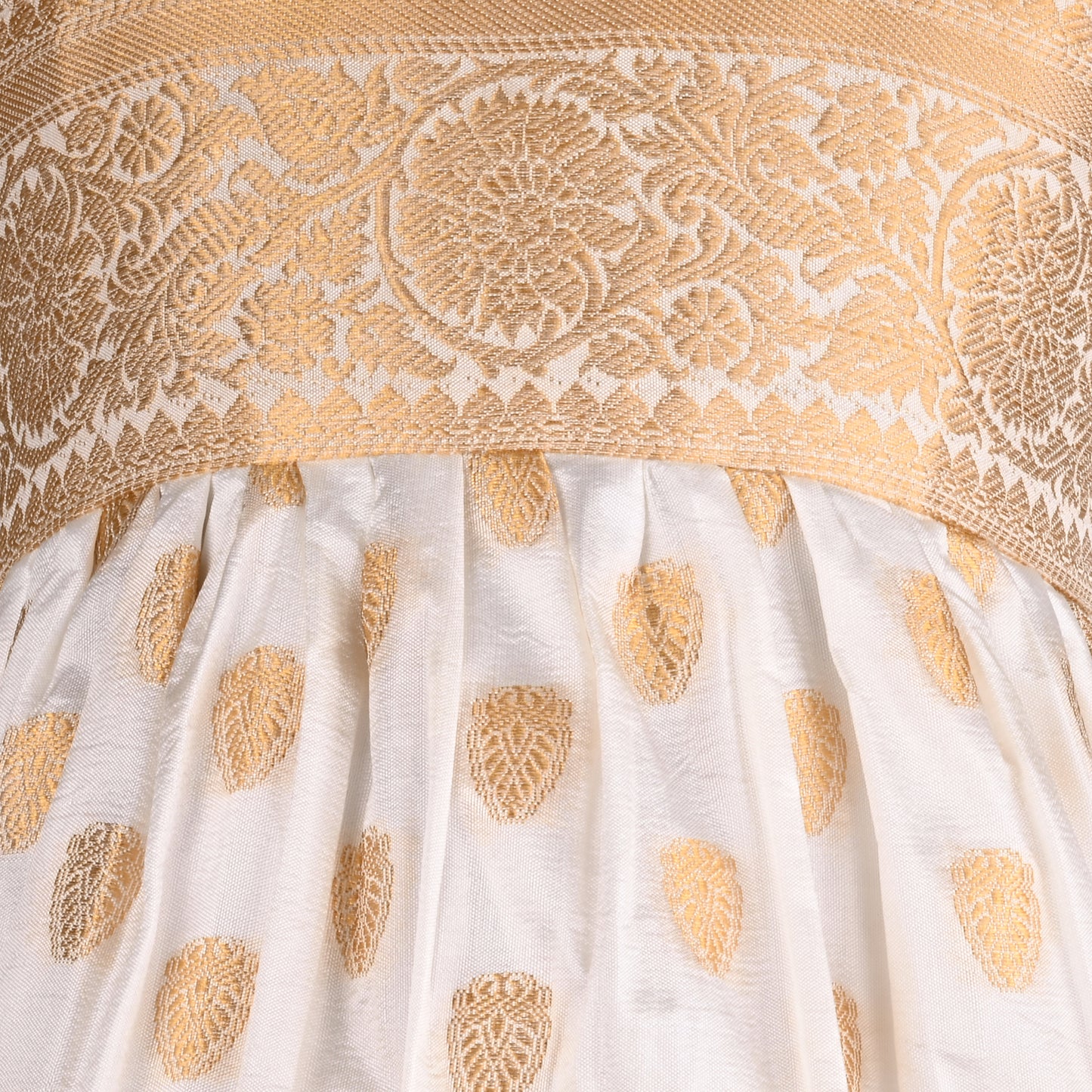 Girls Ethnic Wear Onam Dress | Buy Premium Golden Onam Dress Baby Girl Online | Girls Onam Kasavu dress