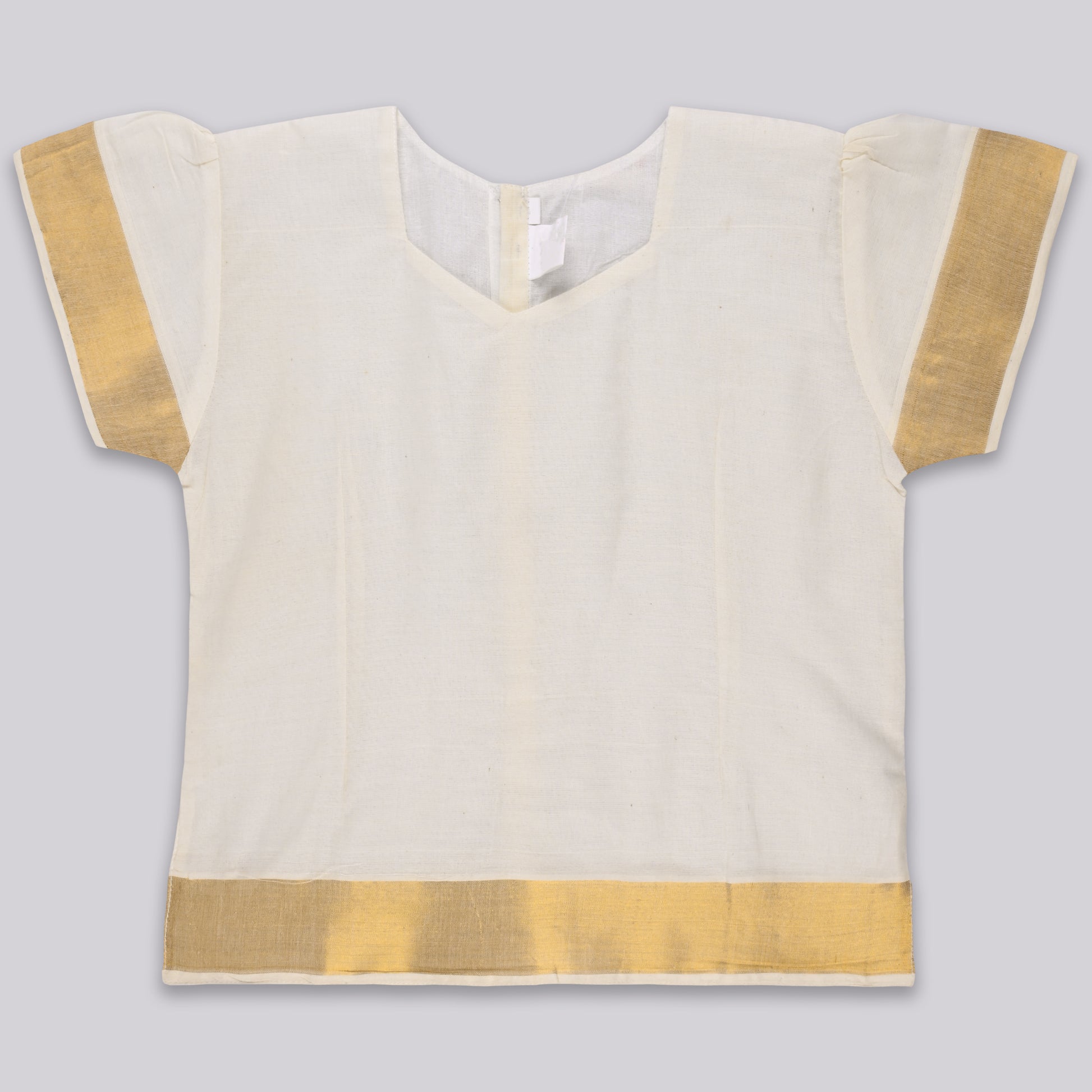 Elegant Kasavu Top & Skirt Set for Girls |  Baby Girls Onam Dress