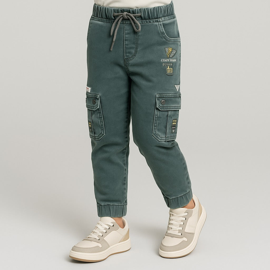 Boys Denim Printed Jogger Fit Jeans