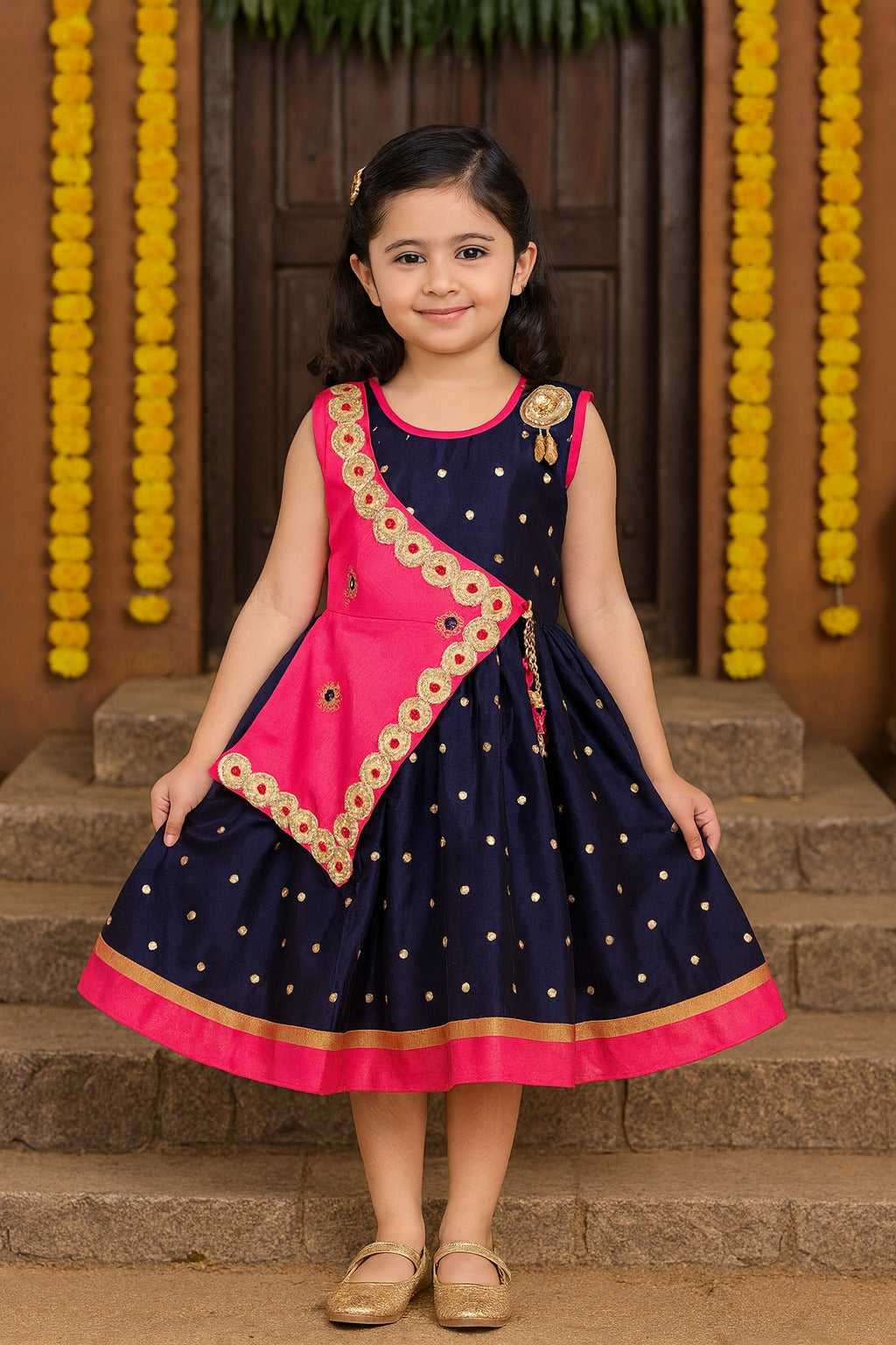 Wish Karo Baby Girls Partywear Frocks Dress For Girls (fe2787pnk) main image 1