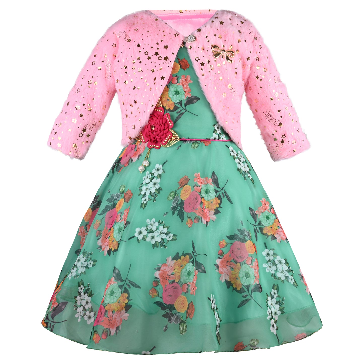Wish Karo Baby Girls Partywear Frocks Dress For Girls (fe2760grn)