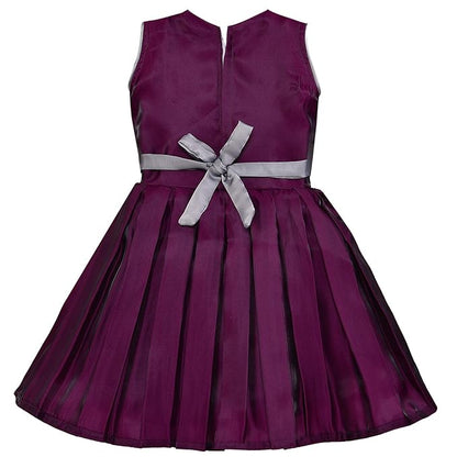 Girls Party Wear Frock Dress With Bow Designed