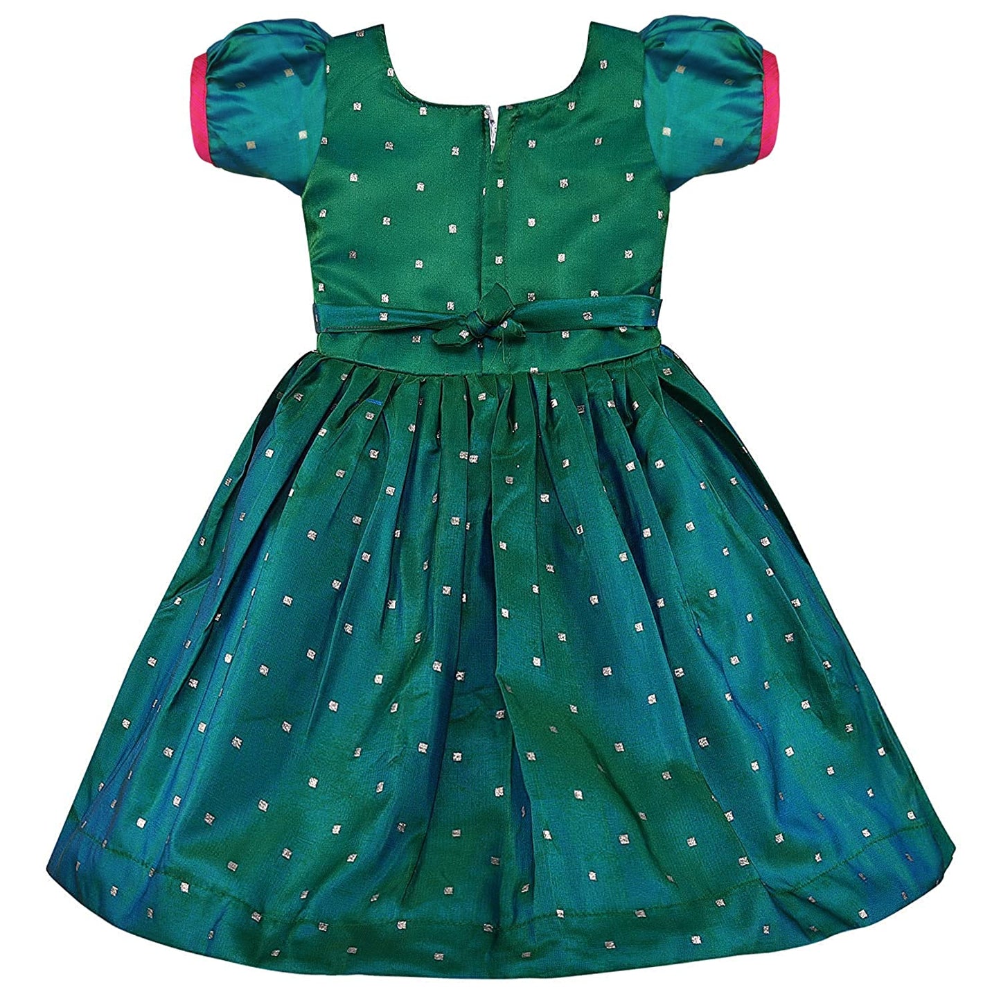 Baby Girls Silk Embroidered Ethnic Frock Dress