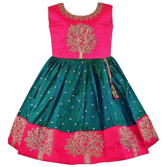 Girls Embroidered Fit and Flare Dress