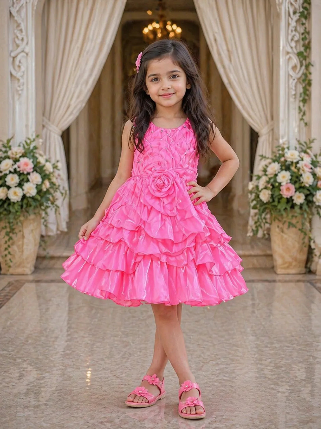Wish Karo Kids Birthday Dress Frock (fe2921pnk)