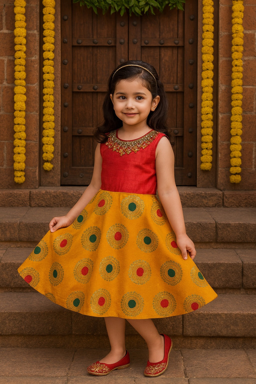 Baby Girls Embellished Ethnic Frocks Dress