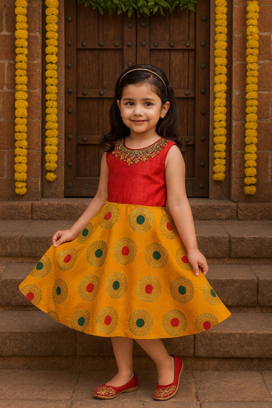 Baby Girls Embellished Ethnic Frocks Dress