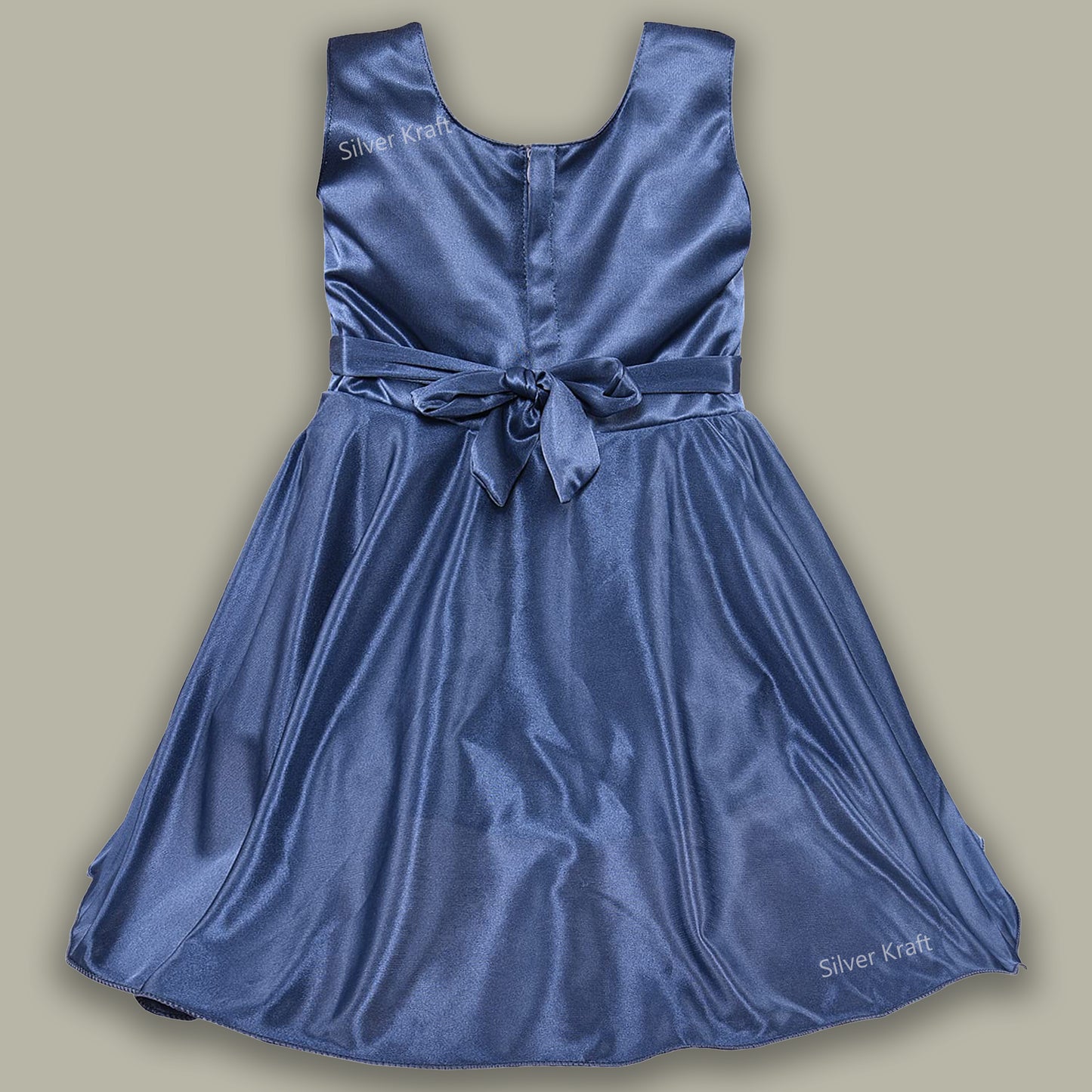 Girls Embroidered Bow Casual Dress