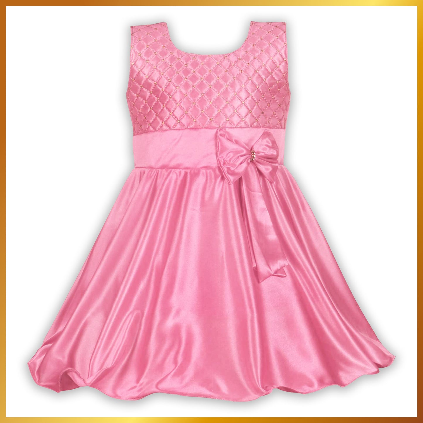 Girls Embroidered Bow Casual Dress