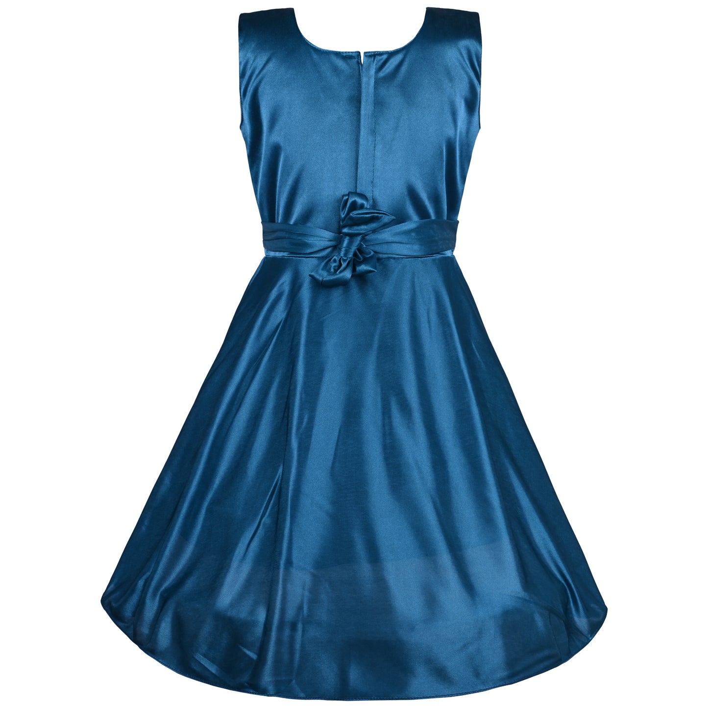 Girls Embroidered Bow Casual Dress