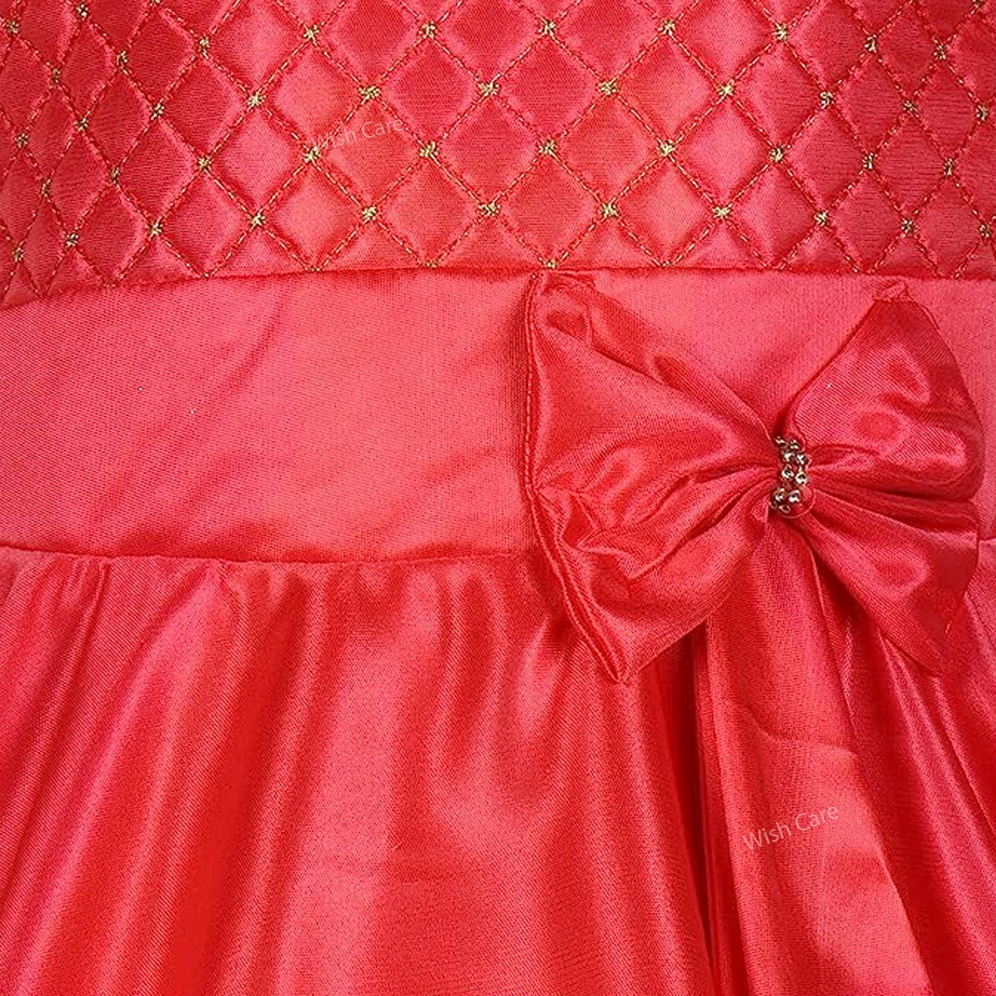 Girls Embroidered Bow Casual Dress