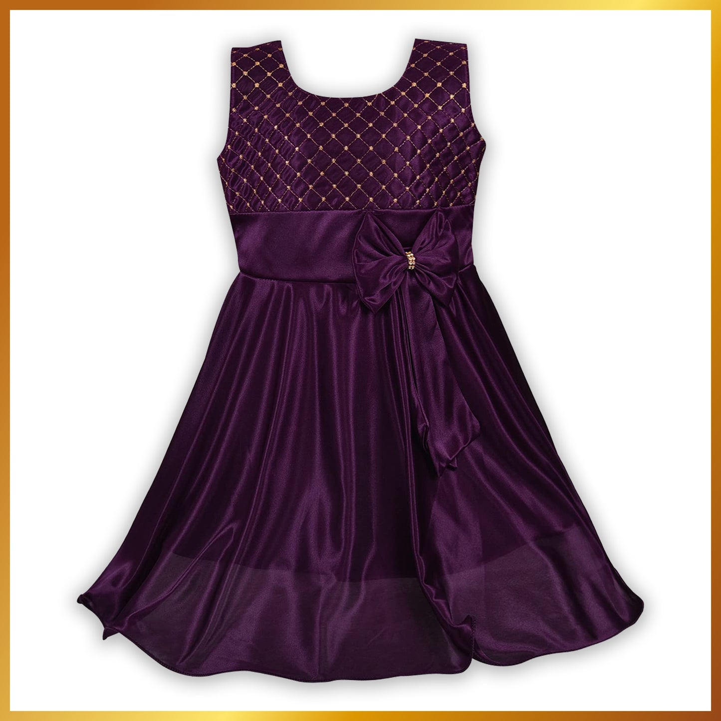 Girls Embroidered Bow Casual Dress