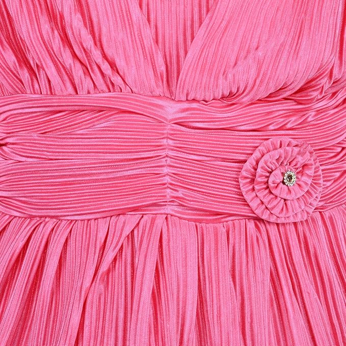 Girls Solid Bell Sleeve Fit and Flare Frock Dress