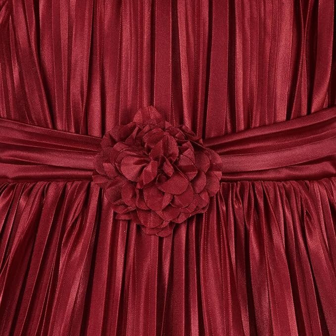 Girls Solid Fit and Flare Frock Dress