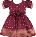 Girls Silk Pattu Pavadai Flare Ethnic Dress