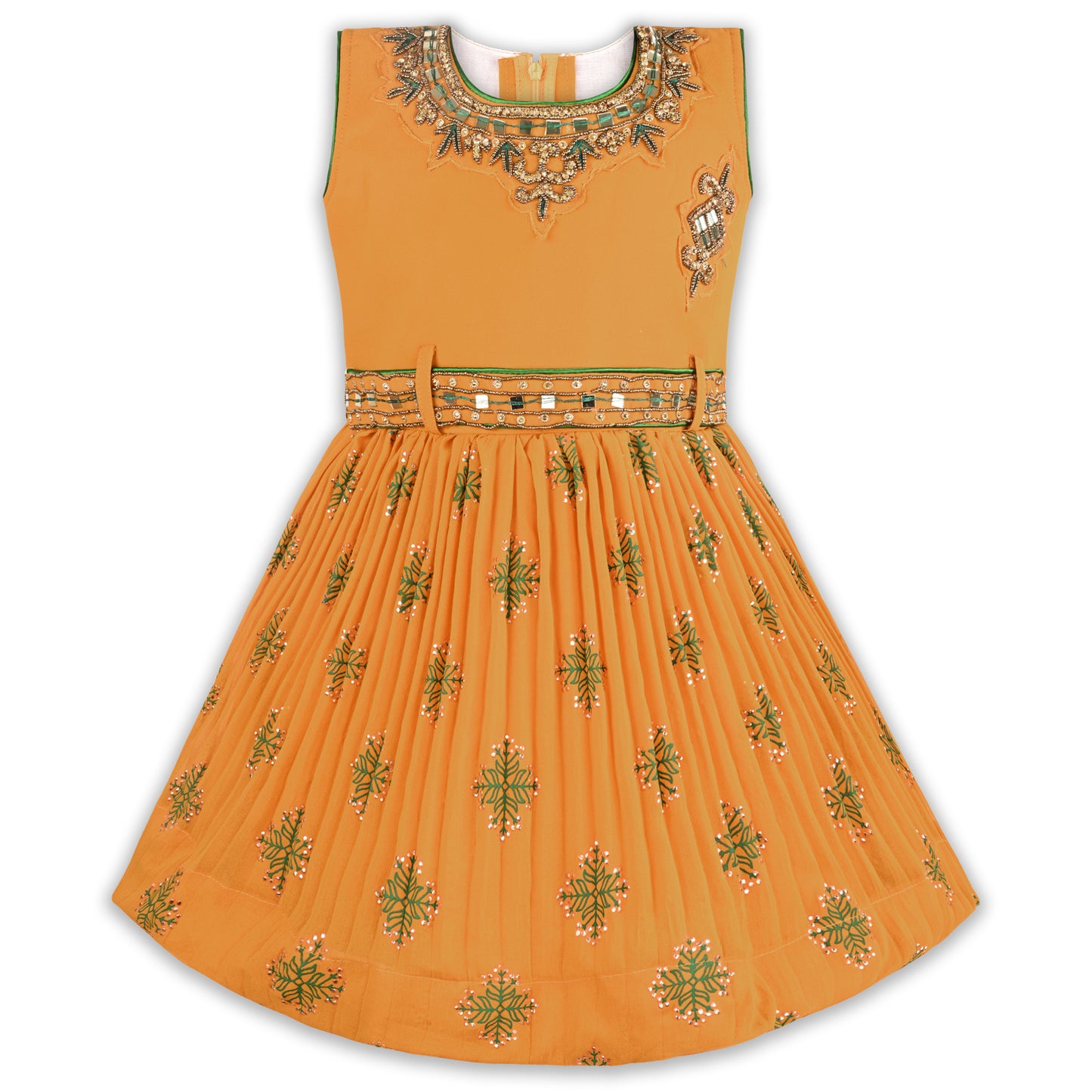 Girls Floral Print Fit and Flare Frock Dress