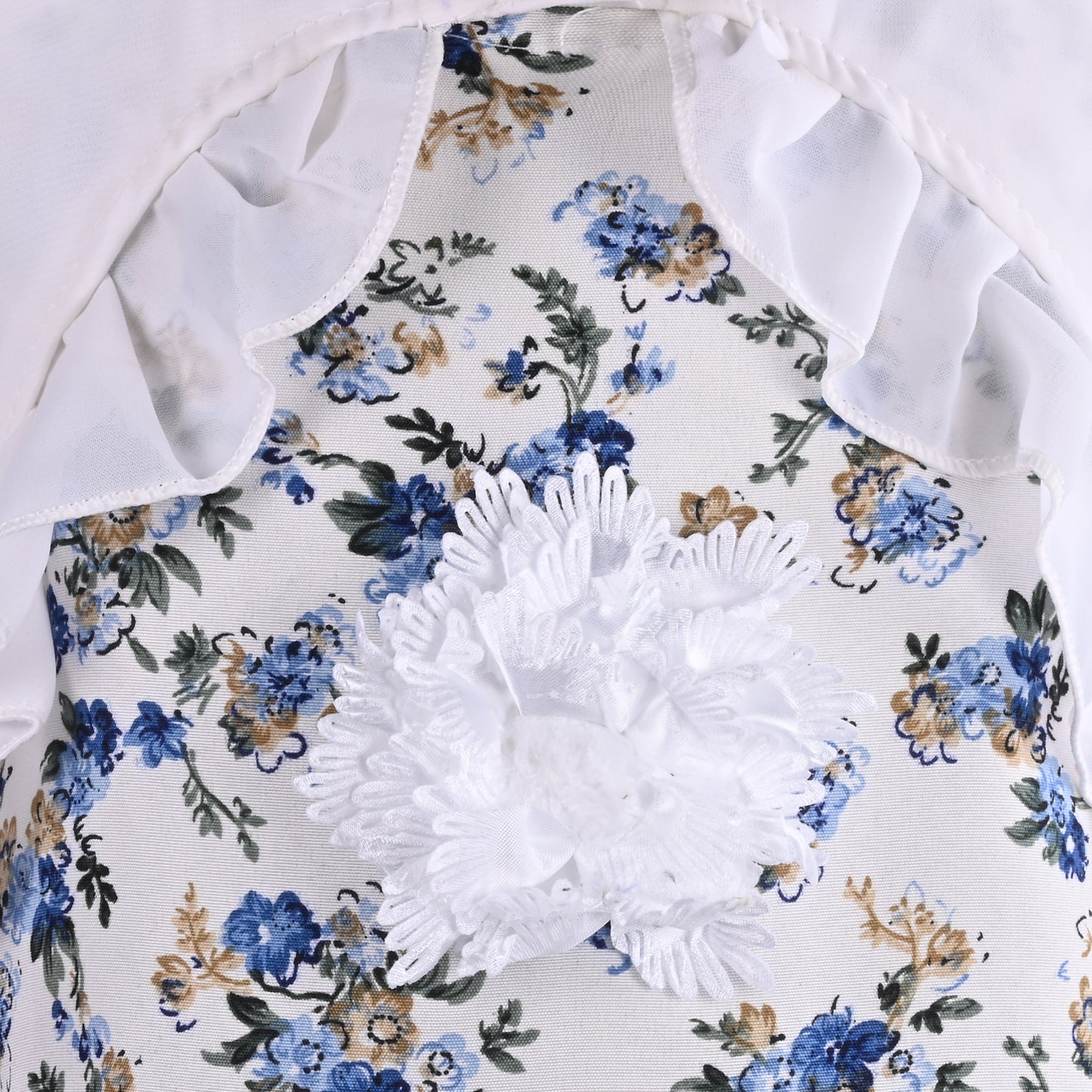 Girls Floral Print Tiered Dress with Shirt Top