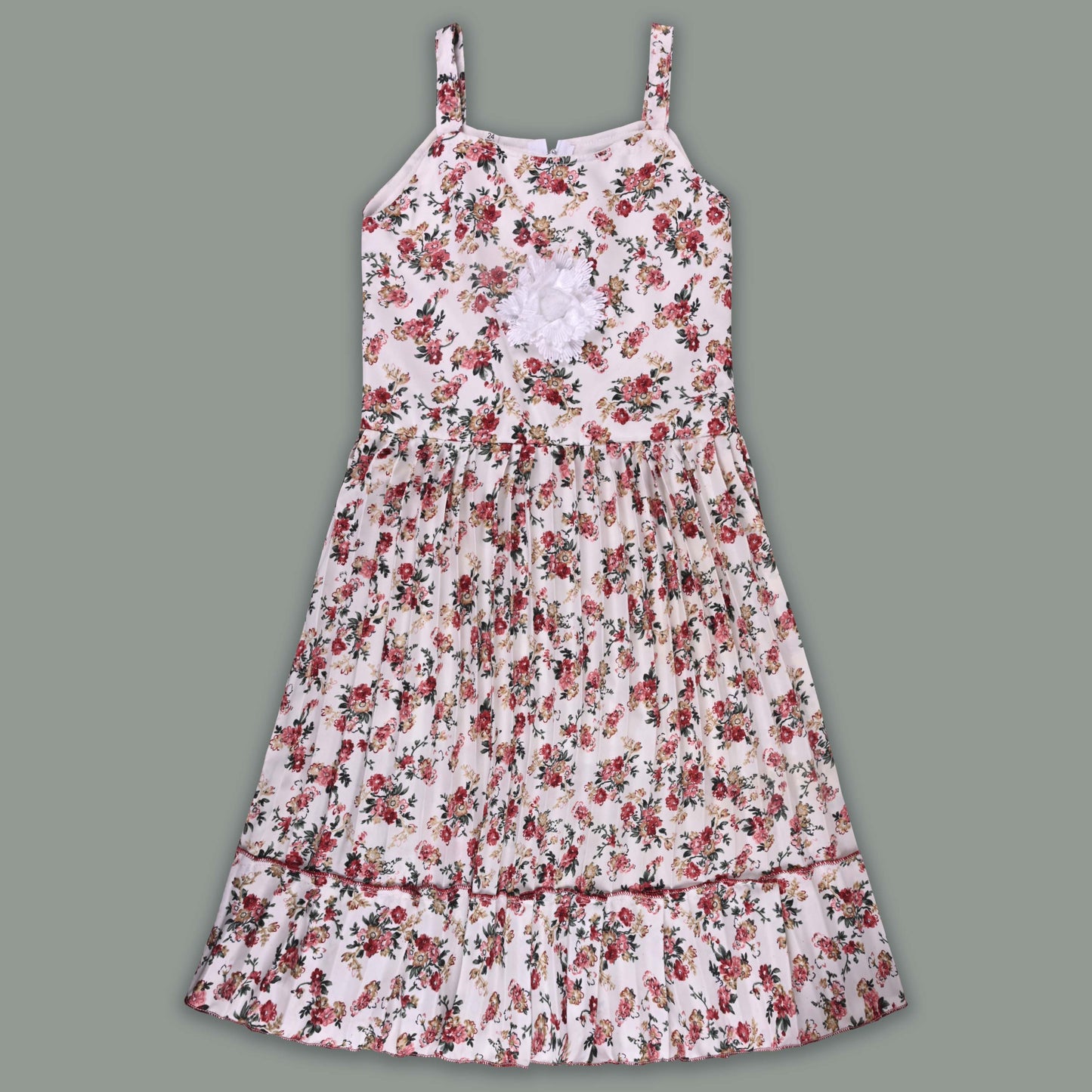 Girls Floral Print Tiered Dress with Shirt Top