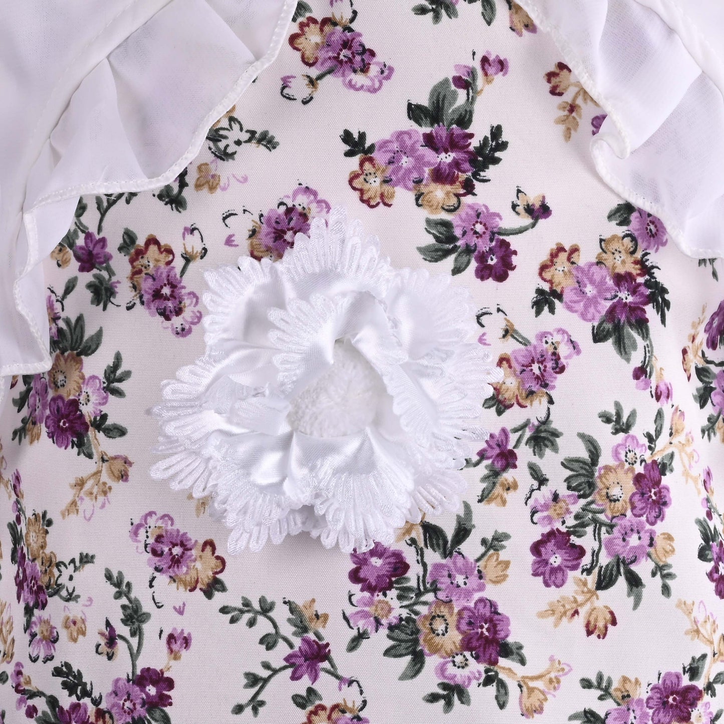 Girls Floral Print Tiered Dress with Shirt Top