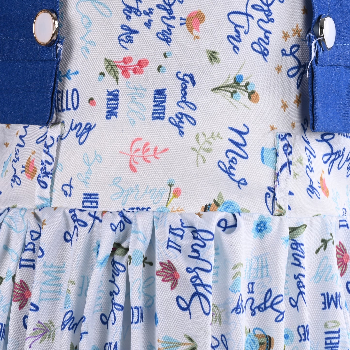 Girls Floral Print Flared Casual Dress with Jacket