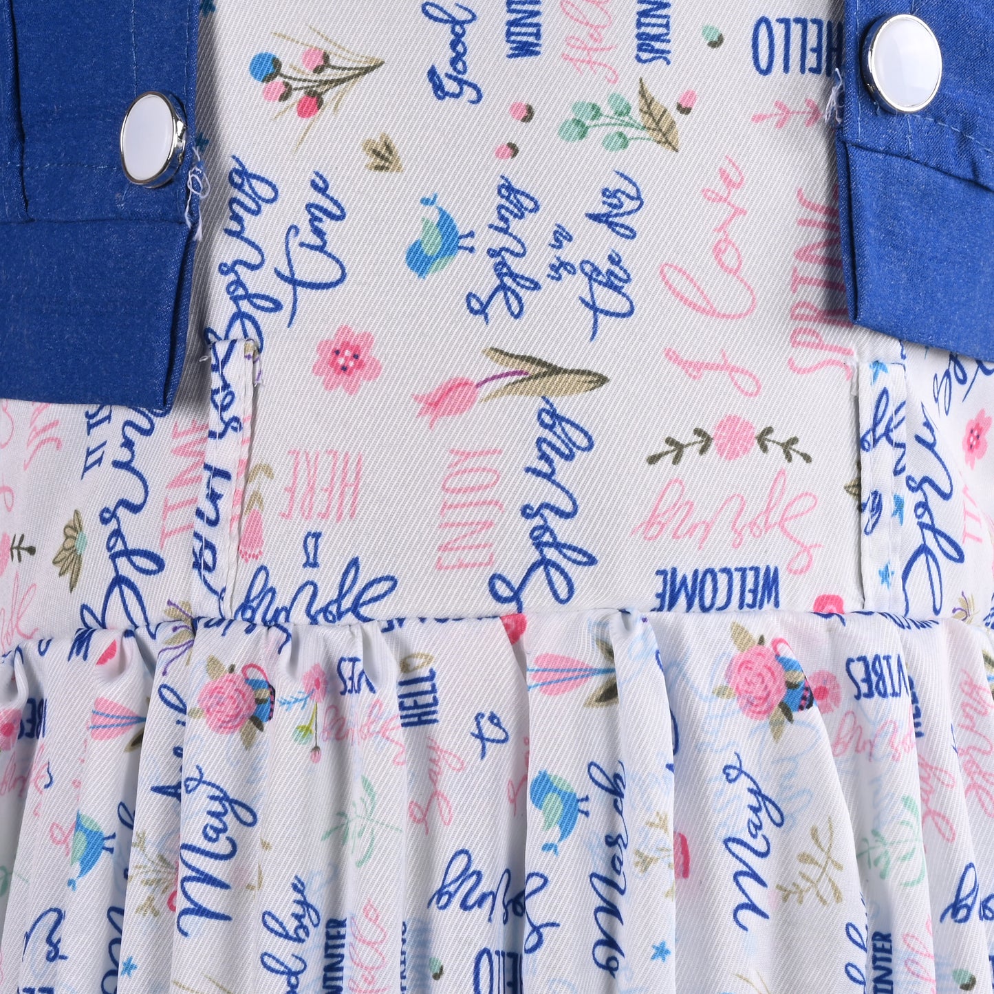 Girls Floral Print Flared Casual Dress with Jacket