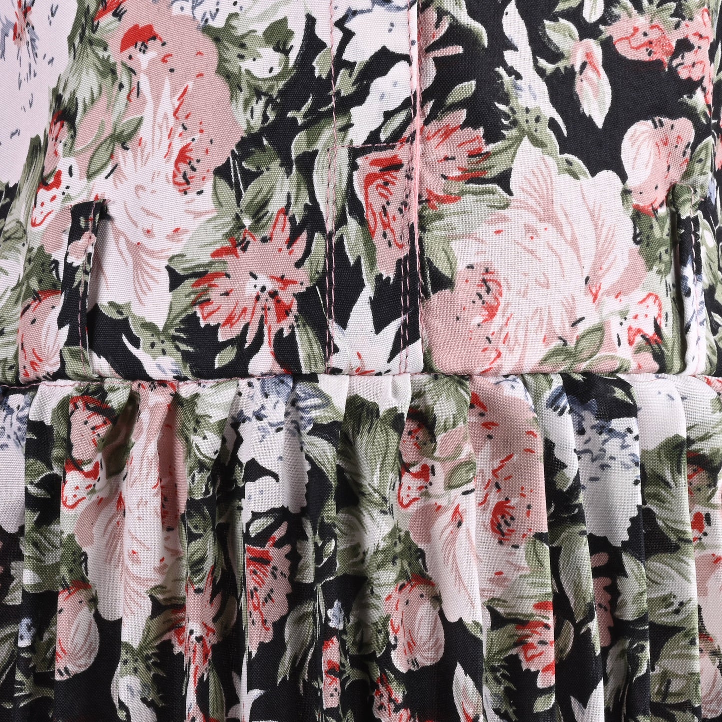 Girls Floral Print Satin Collared Casual Dress fe3444