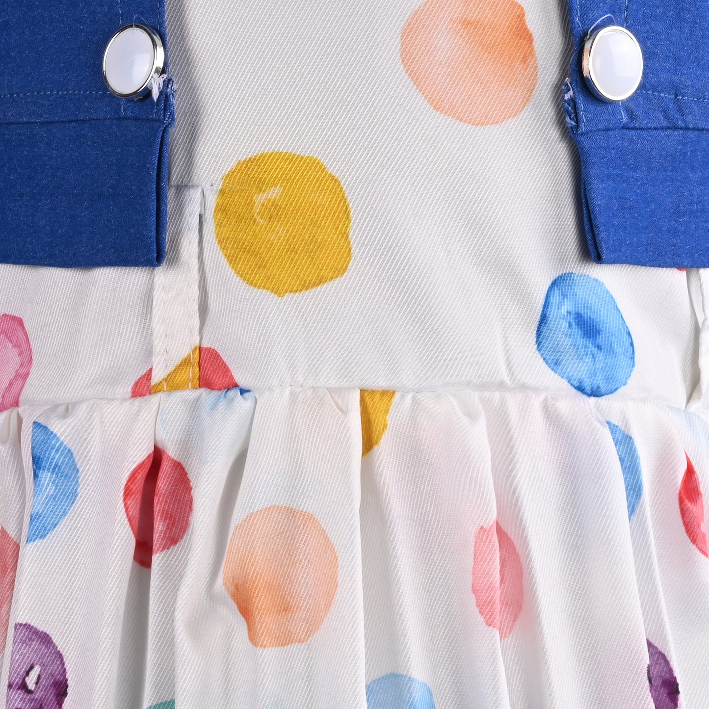Girls Polka Print Flared Casual Dress with Jacket