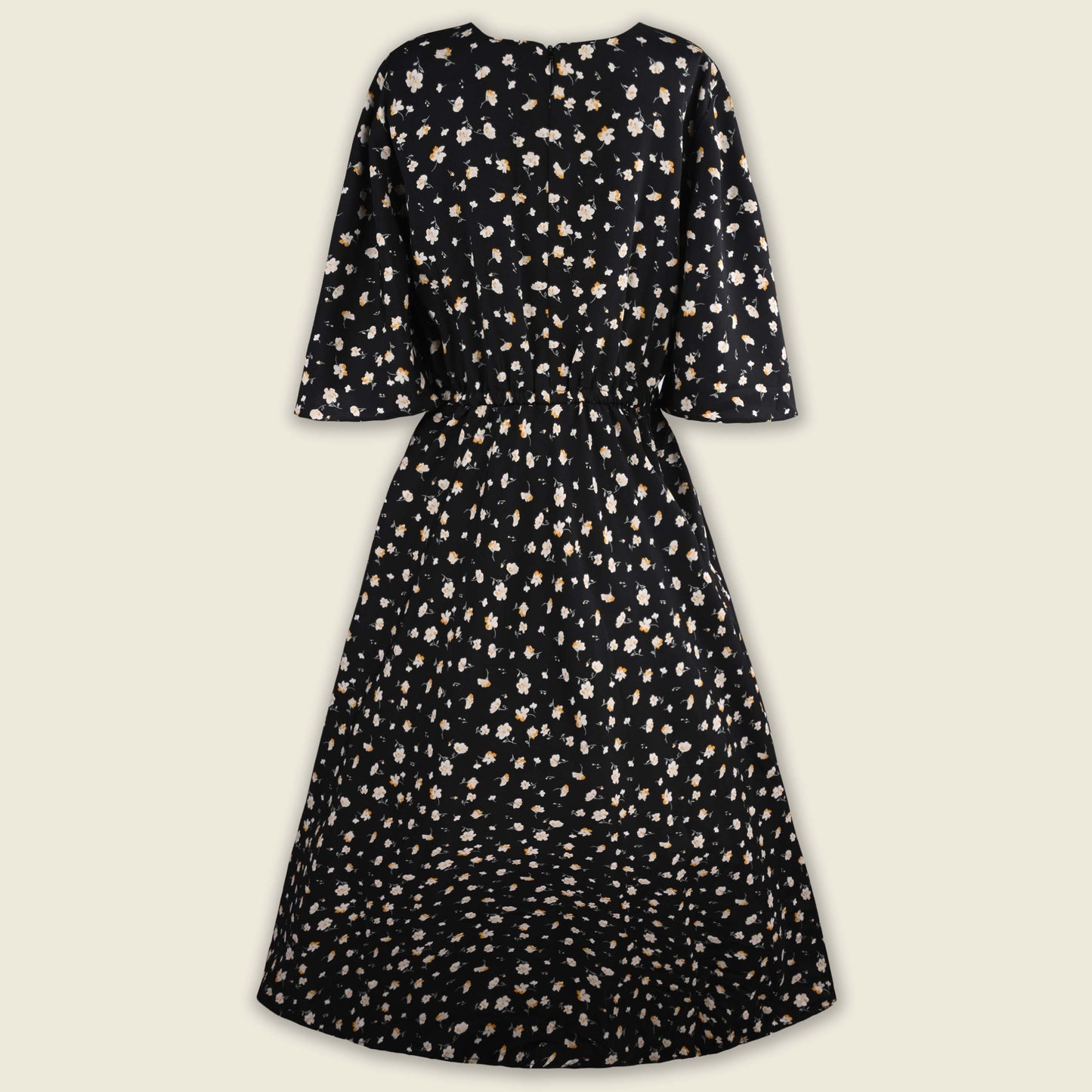 Girls Floral Print Flared Sleeve Casual Dress