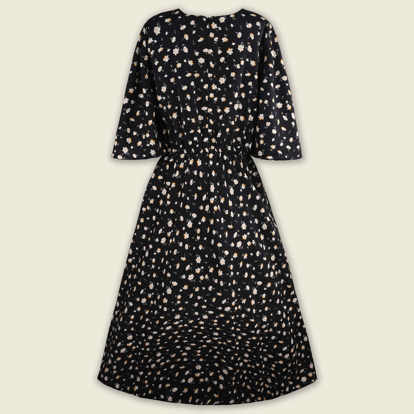 Girls Floral Print Flared Sleeve Casual Dress
