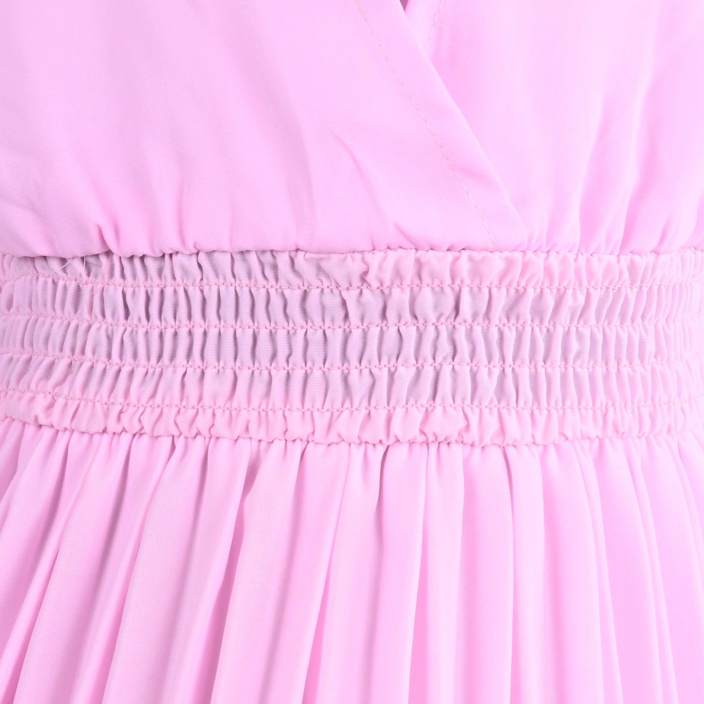 Girls Casual Dress with Flared Sleeves & Floral Detailing