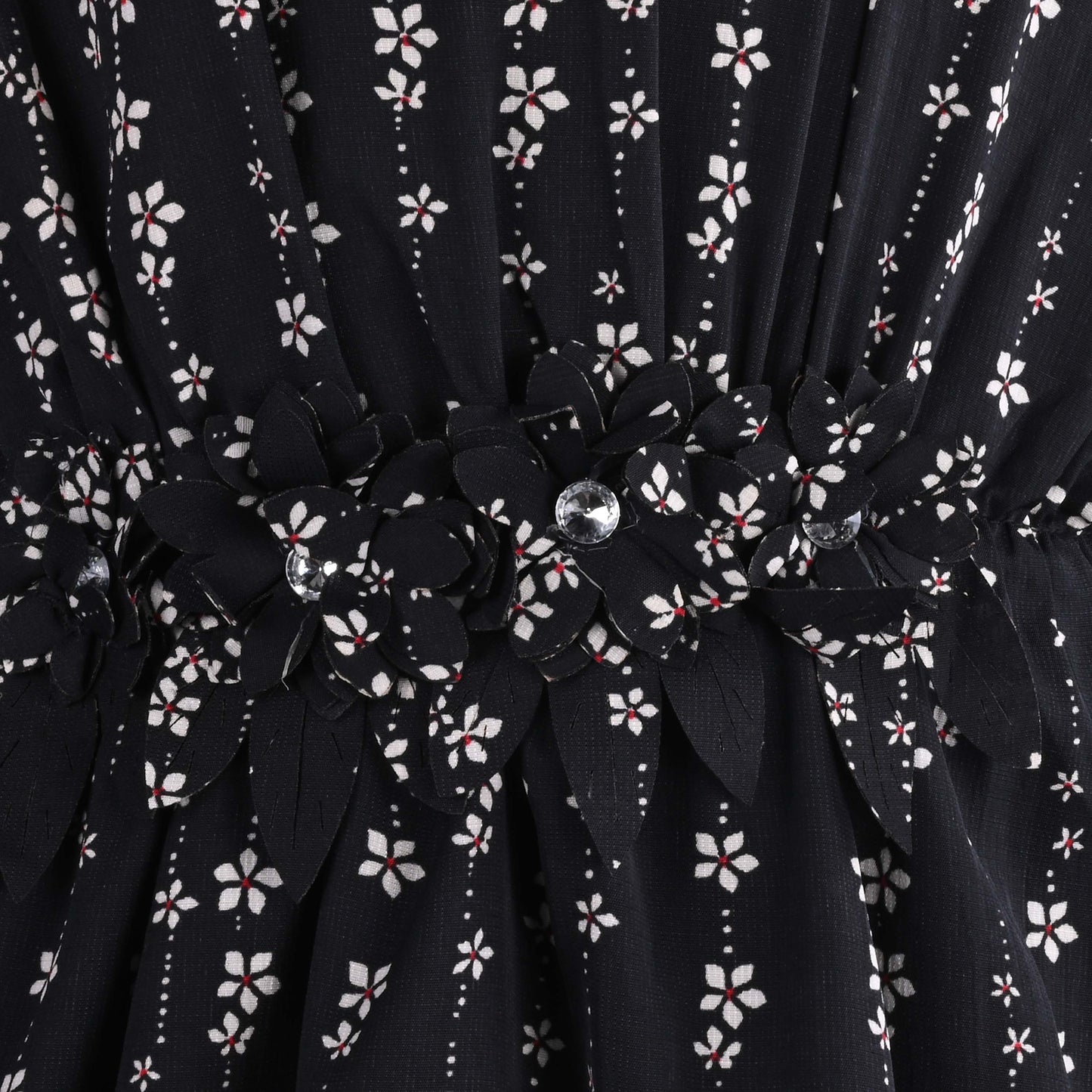 Girls Kaftan Style Casual Dress with Lace Embellishment fe3482