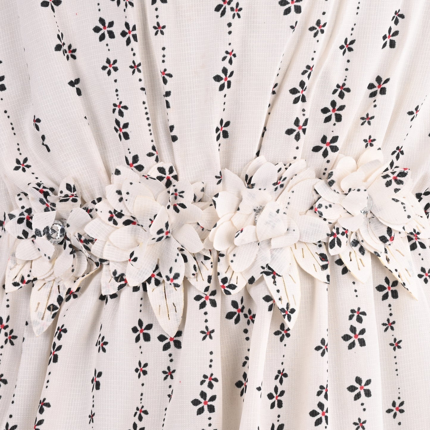 Girls Kaftan Style Casual Dress with Lace Embellishment