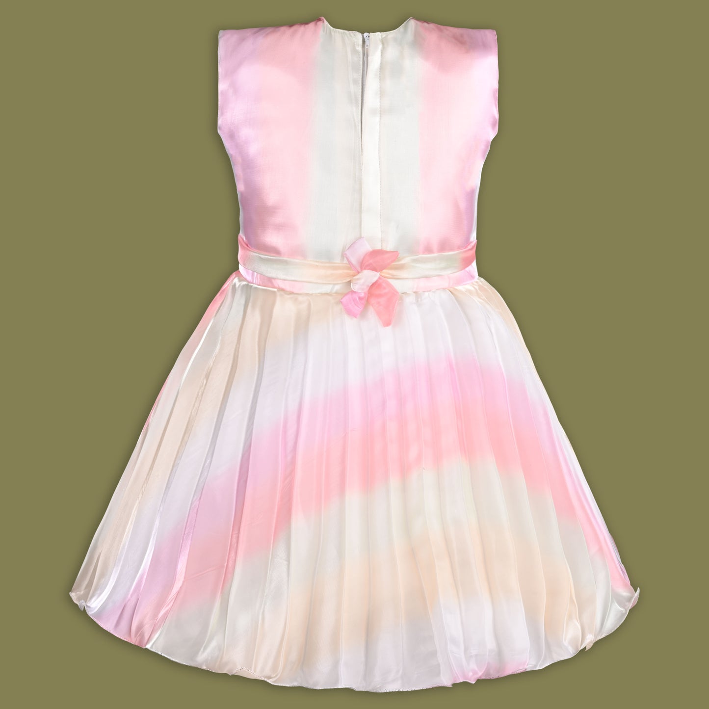 Girls Pearl Embellished Pleated Party Dress