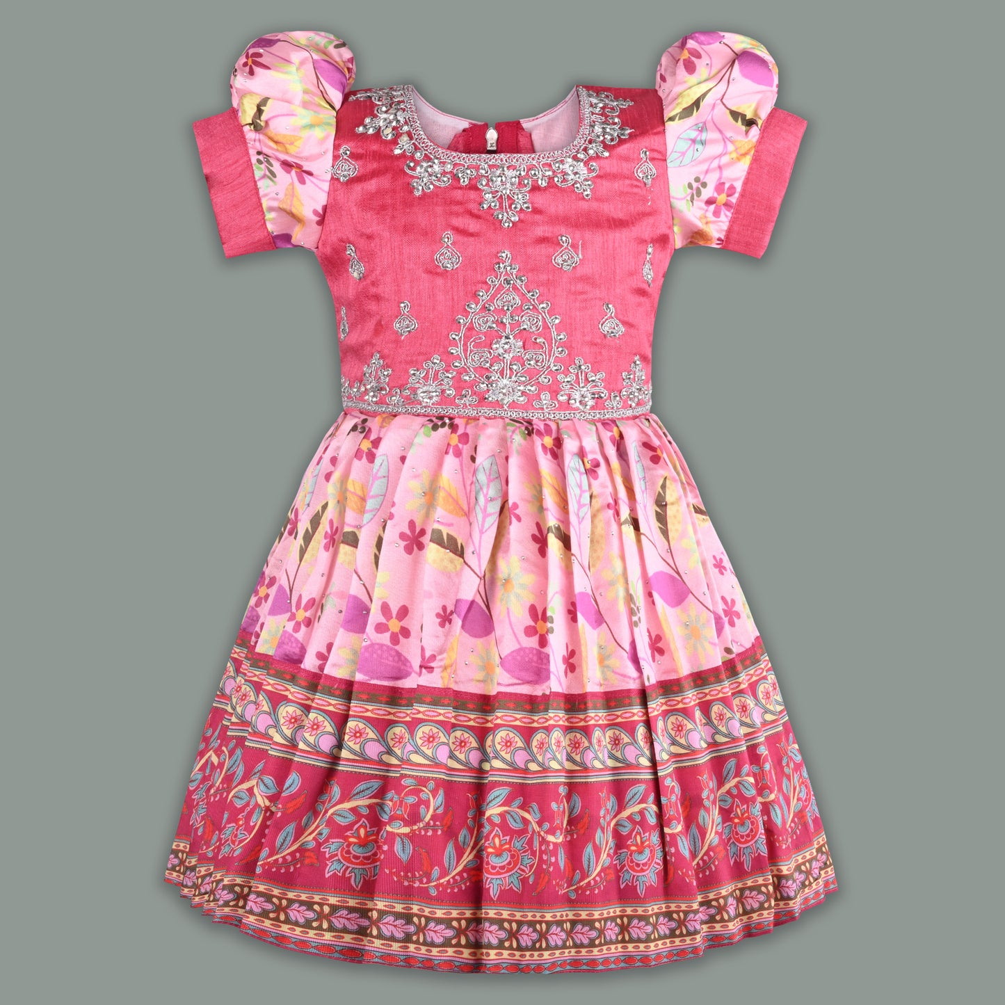 Girls Embellished Zari Embroidery Ethnic Dress fe3544