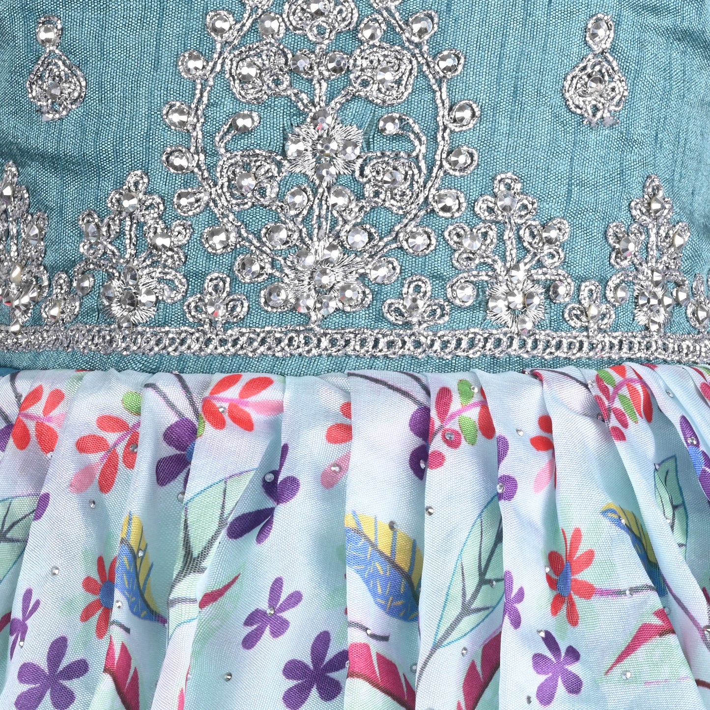 Girls Embellished Zari Embroidery Ethnic Dress fe3544