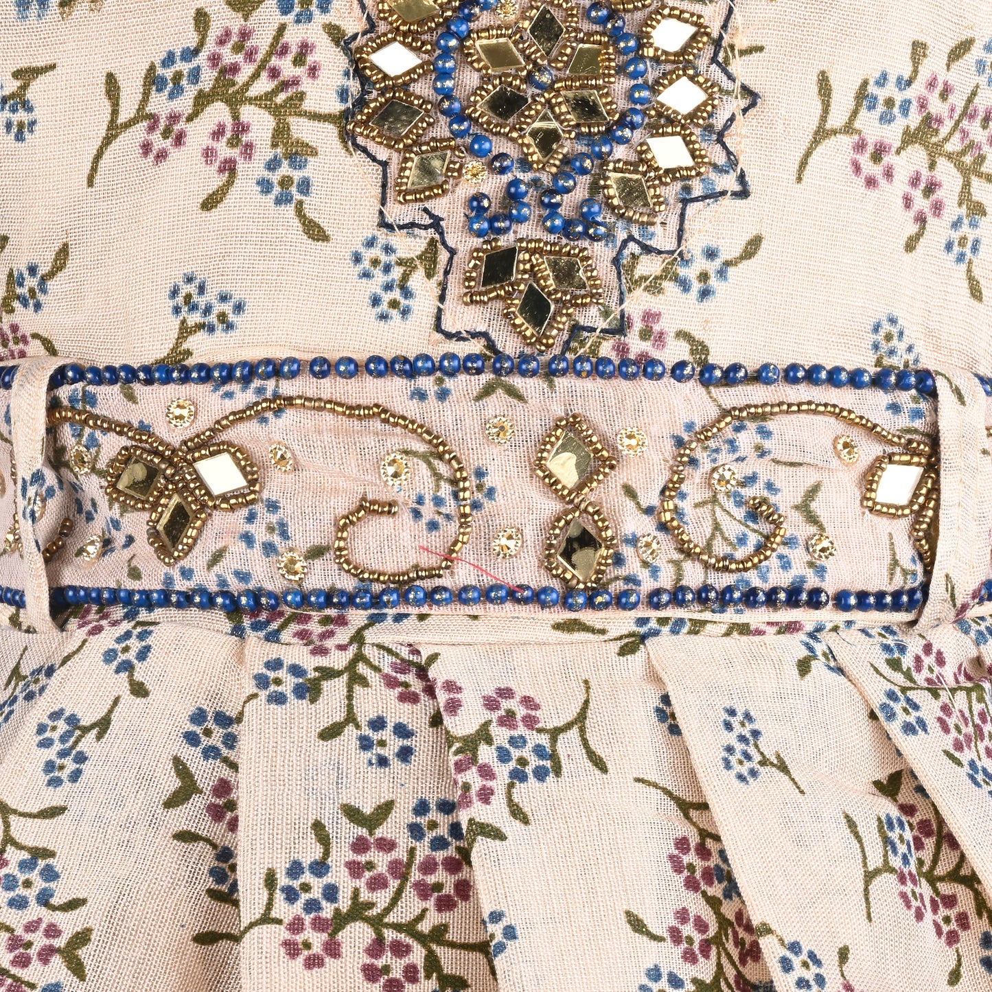Girls Bead Embellished Floral Ethnic Dress fe3545