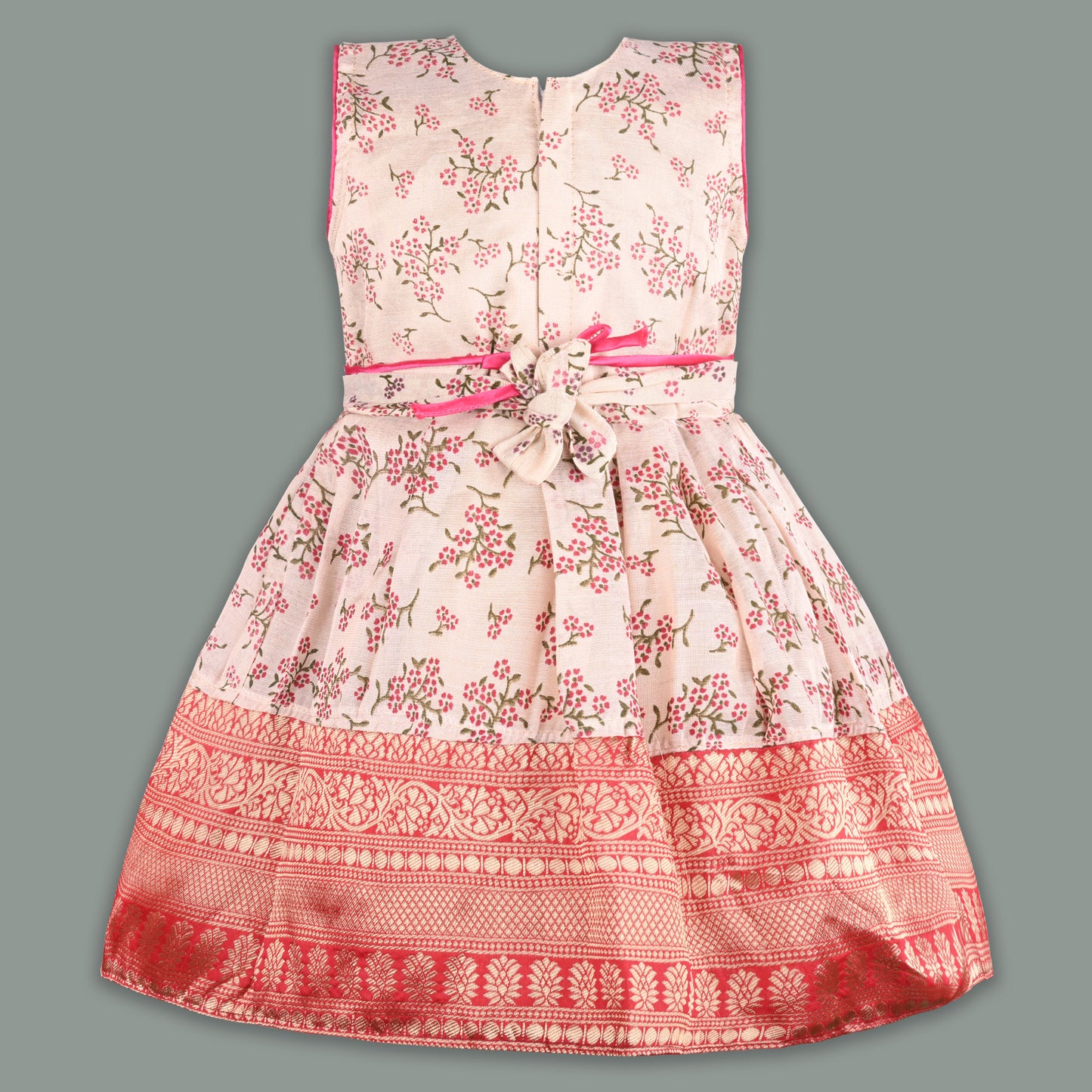 Girls Bead Embellished Floral Ethnic Dress fe3545