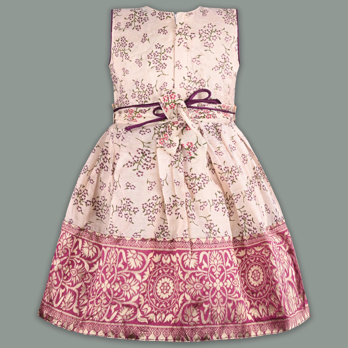 Girls Bead Embellished Floral Ethnic Dress fe3545