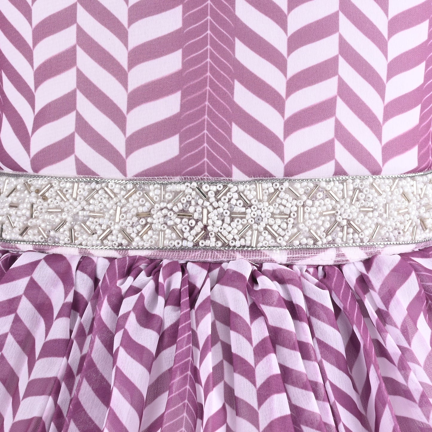 Elegant Puff Sleeve Georgette Party Dress for Girls