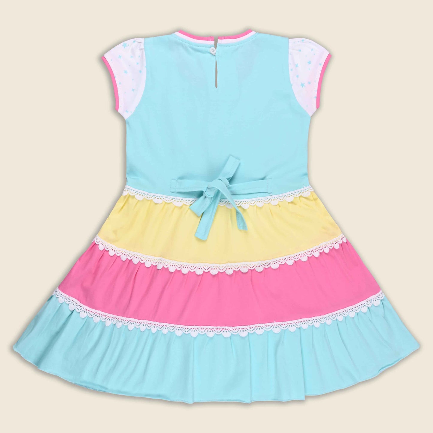 Girls Melody Printed Tiered Cotton Casual Dress