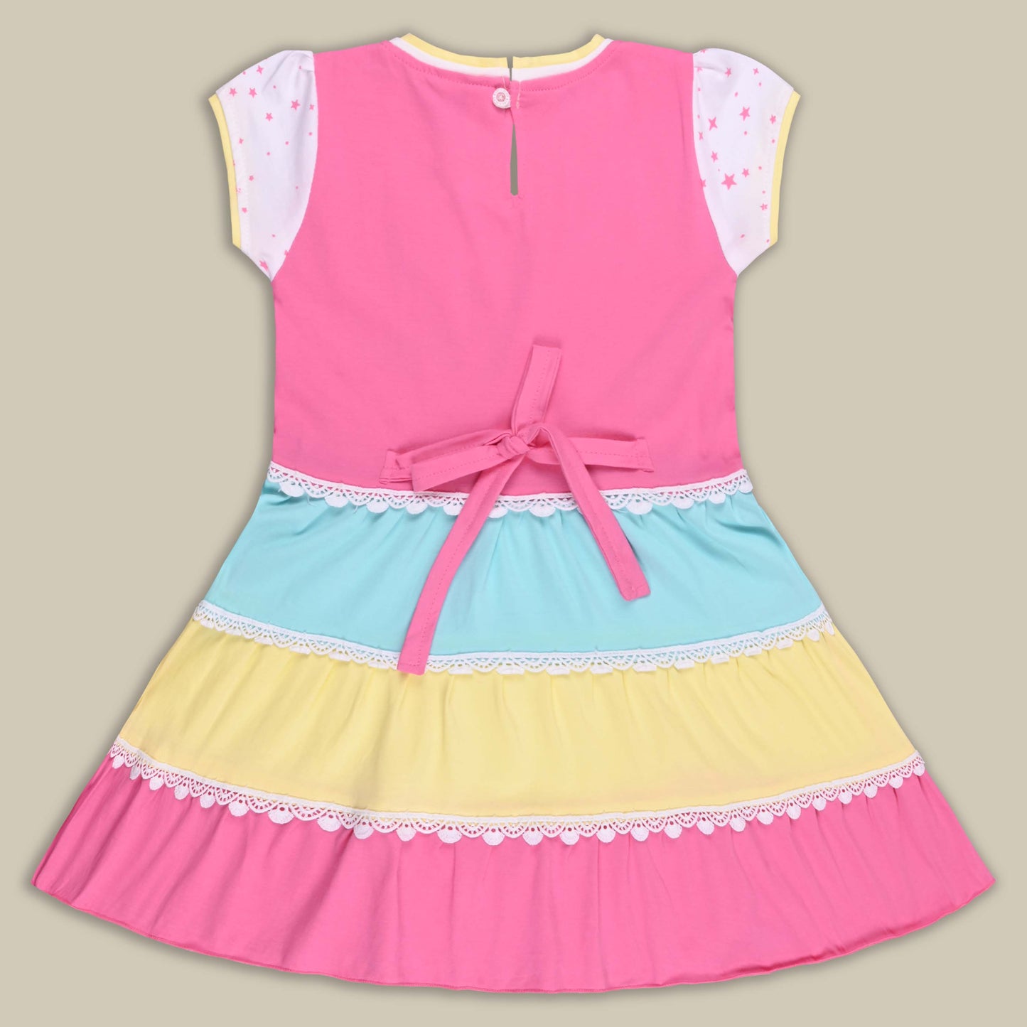 Girls Melody Printed Tiered Cotton Casual Dress