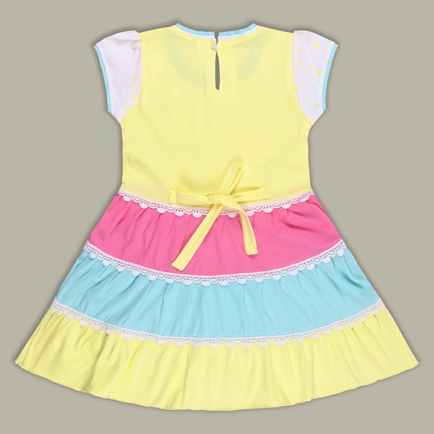 Girls Melody Printed Tiered Cotton Casual Dress