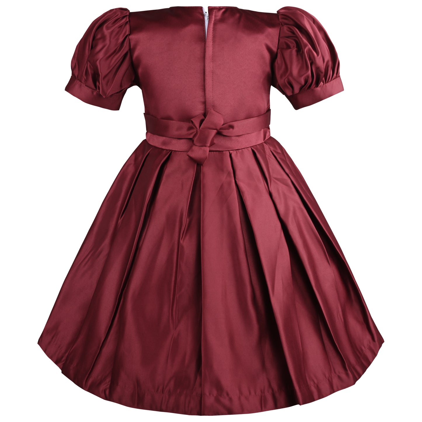 Girls Solid Fit and Flare Frock Dress