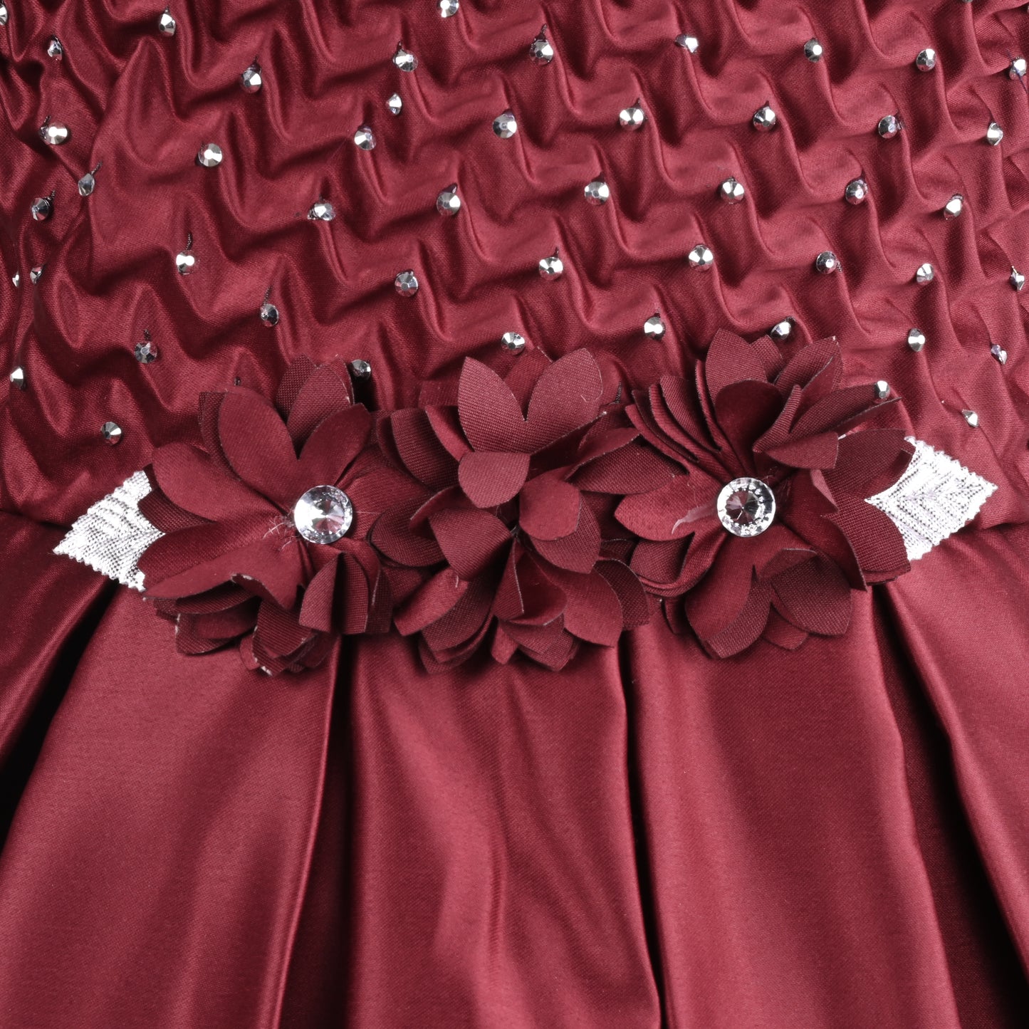 Girls Solid Fit and Flare Frock Dress